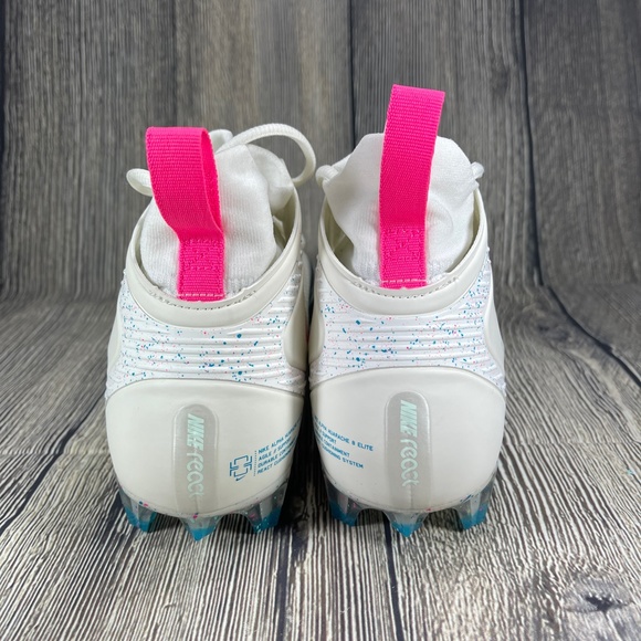 NIKE Alpha Huarache 8 Elite Lacrosse White/Pink/Laser Blue Mens sizes CW4440-116 - Picture 3 of 8
